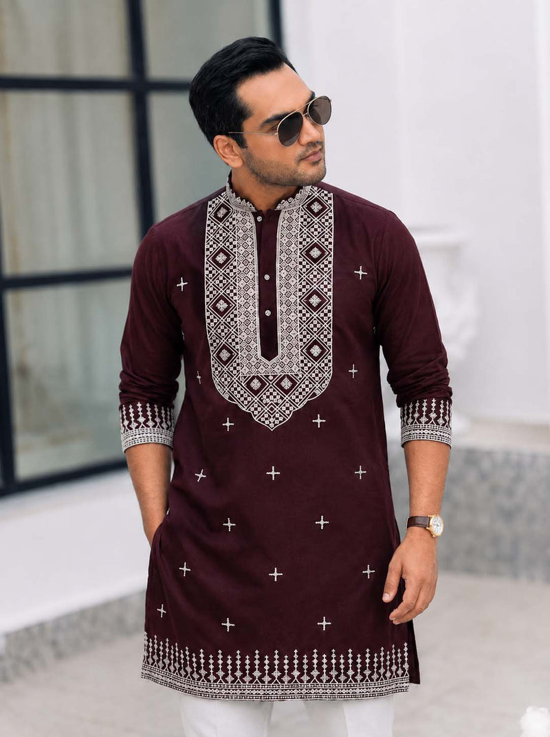 Men's Premium Embroidered Kurta – Stylish Ethnic Wear