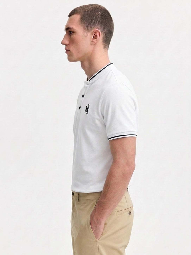 Men’s Premium Mandarin Collar Polo T-Shirt