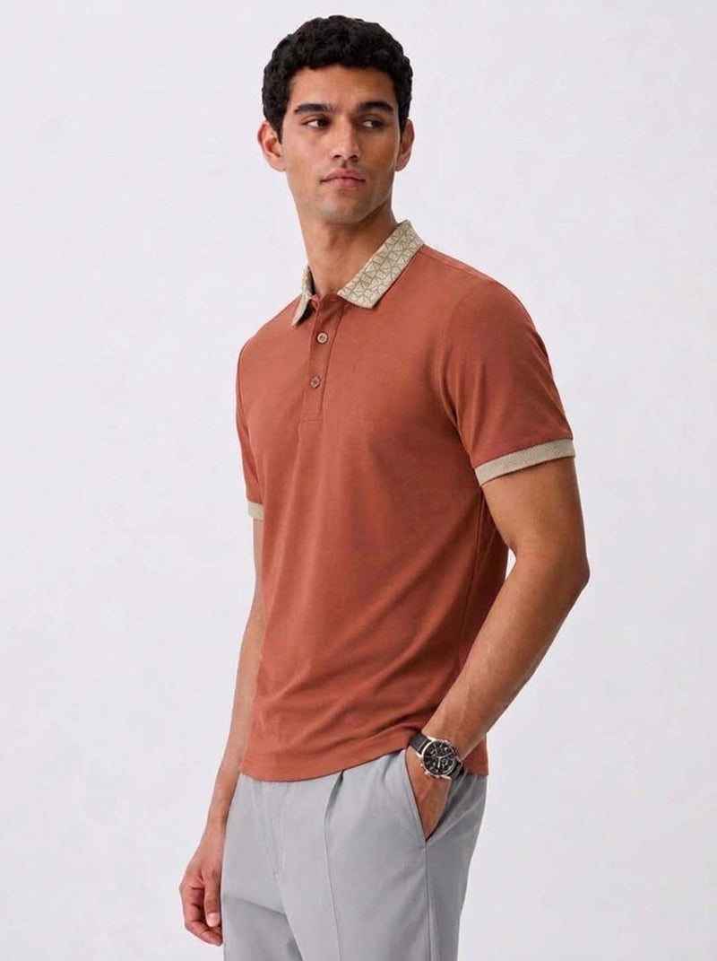 Men’s Premium Patterned Collar Polo T-Shirt