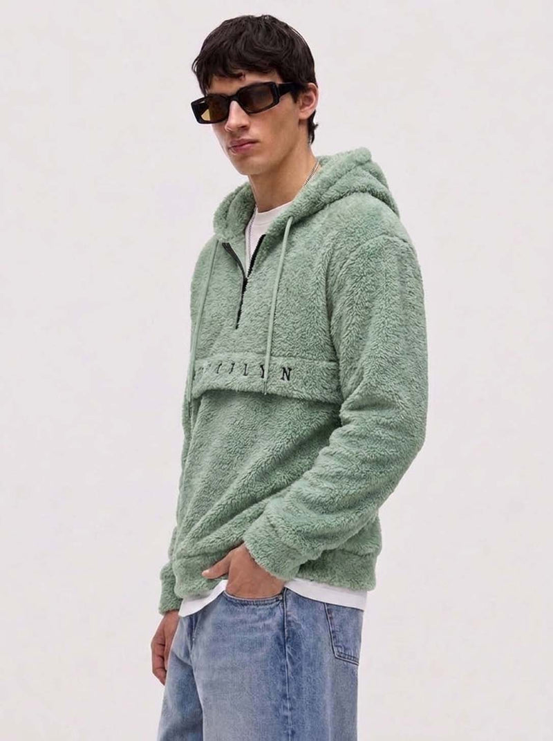Men’s Premium Casual Full Sleeve Fleece Hooded Half-Zip Pullover Hoodie