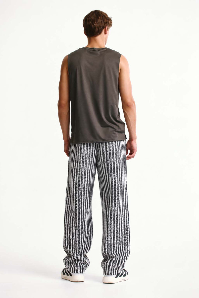 Men's Premium Regular Fit Textured Vertical Striped Track Pant
