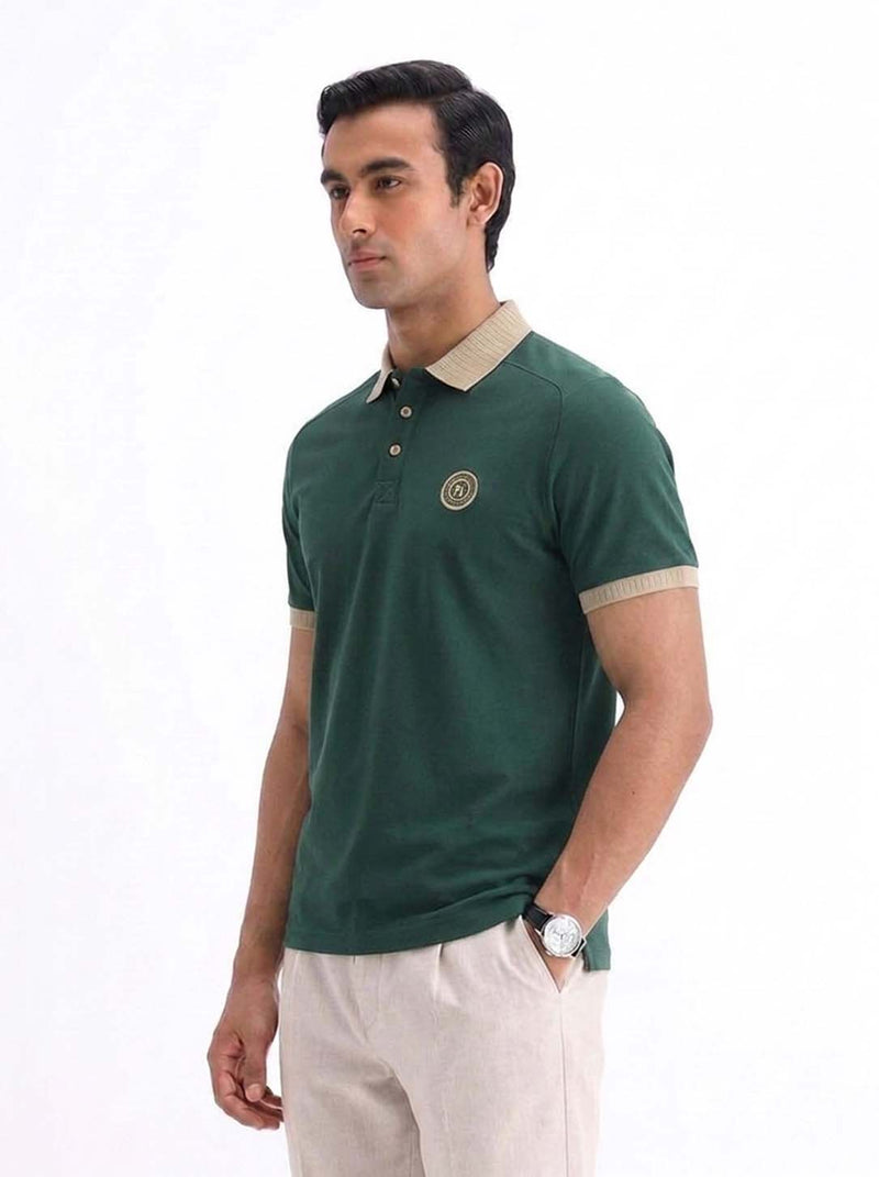 Men’s Premium Regular Contrast-Collar Polo T-Shirt