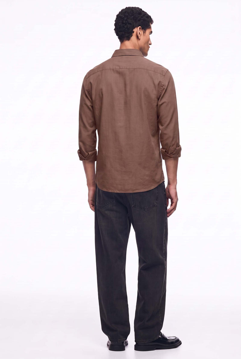 Men’s Premium Plain Regular fit Linen-Blend Shirt