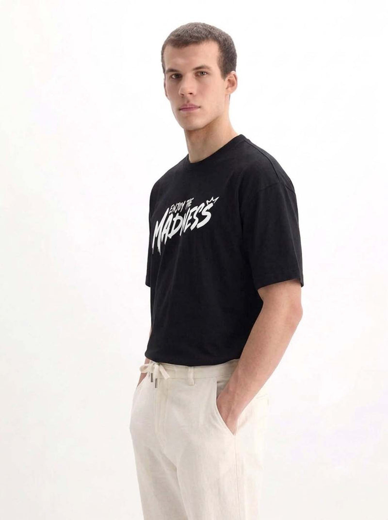 Men's Premium Printed Oversized Fit Round Neck T-Shirt