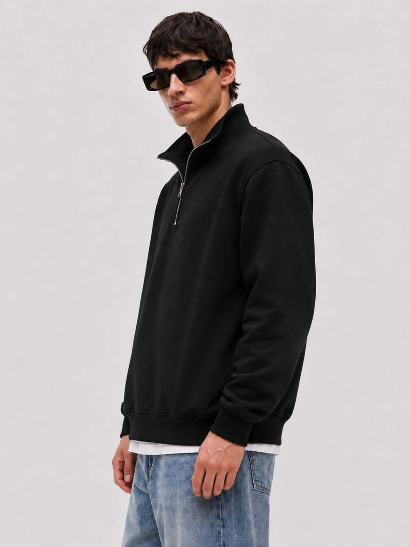 Men’s Premium Casual Full Sleeve Half-Zip Stand Collar Sweatshirt