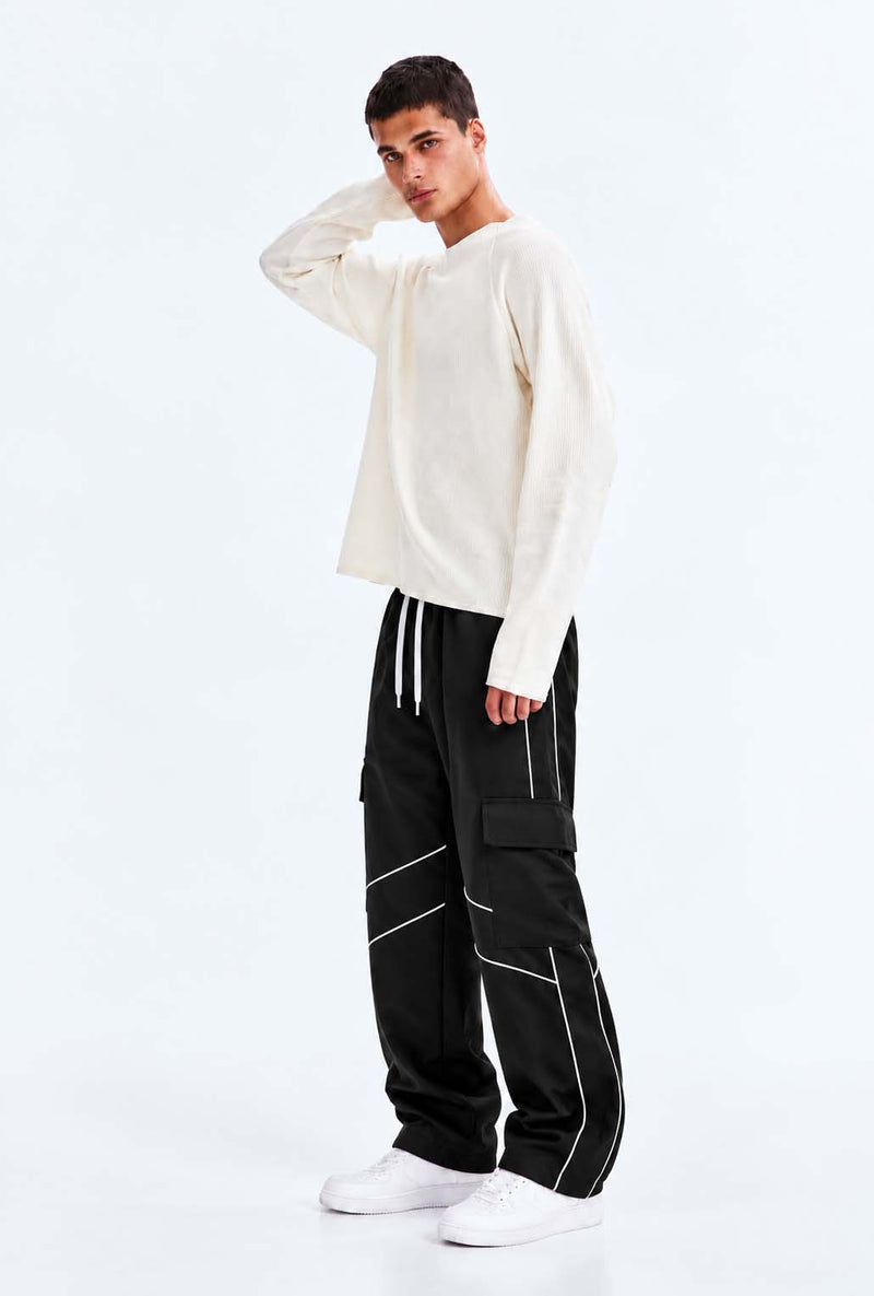 Men's Premium Piping Flap-Pocket Track pant