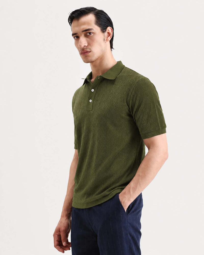 Men’s Premium Textured Regular Fit Polo T-Shirt