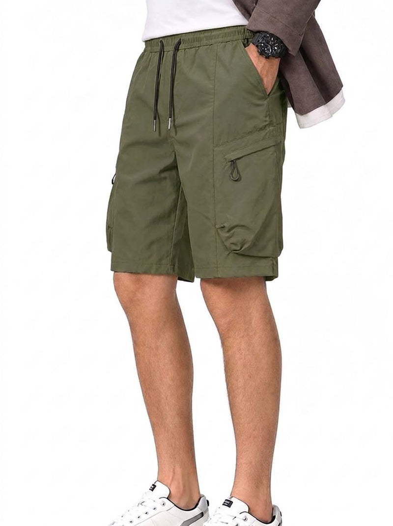 Men's Premium Relaxed Fix Elastic Waist Utility Shorts