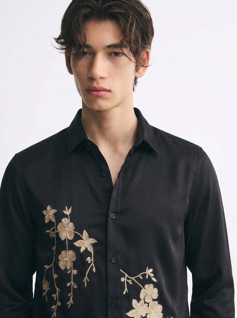 Men’s Premium Floral Embroidered Shirt