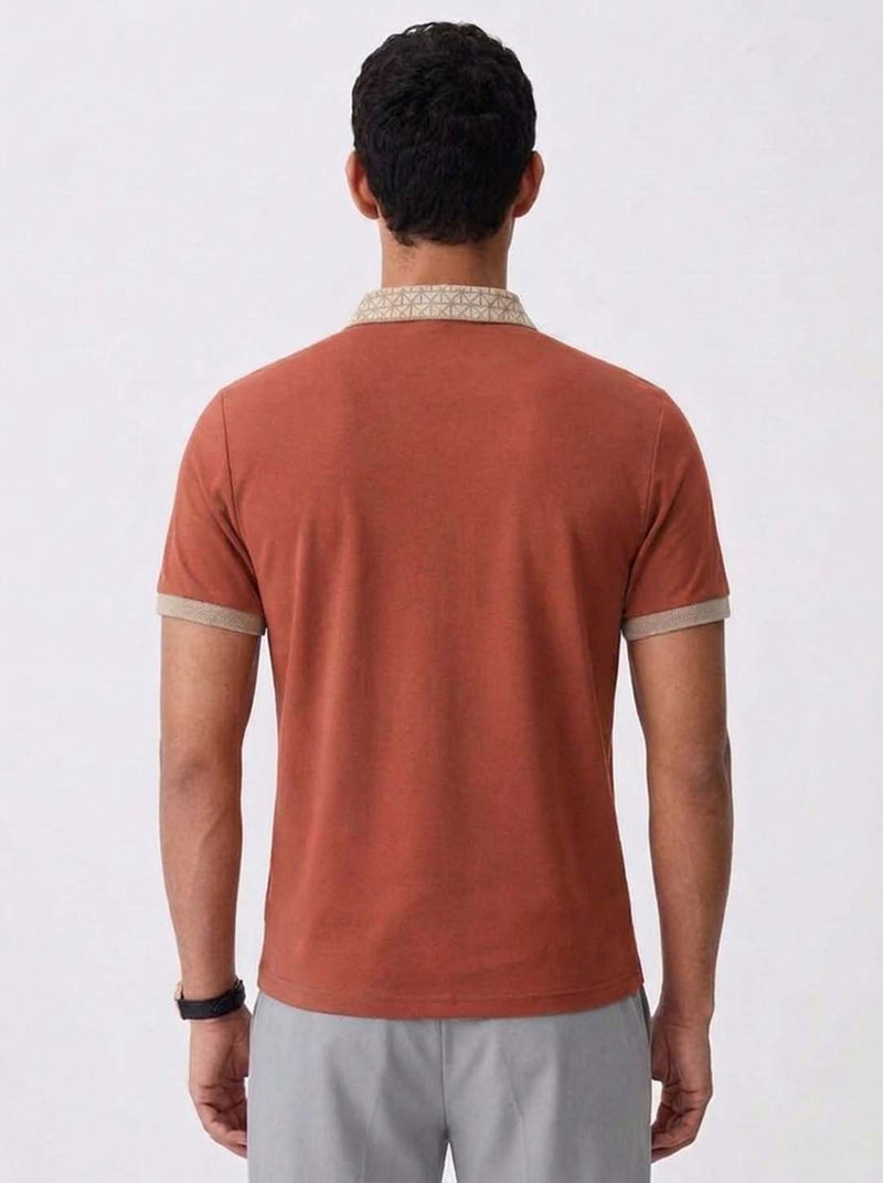 Men’s Premium Patterned Collar Polo T-Shirt