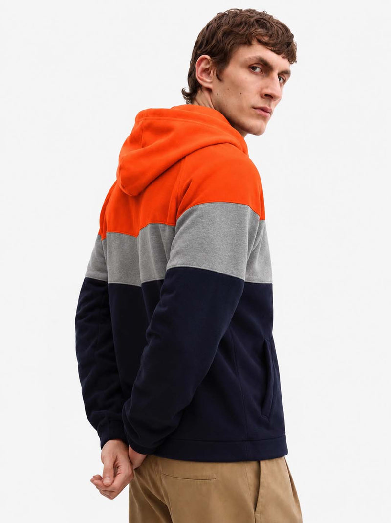 Men’s Color Block Hoodie Casual Pullover Sweatshirt