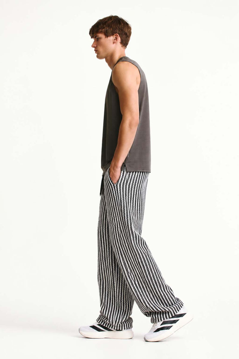 Men's Premium Regular Fit Textured Vertical Striped Track Pant