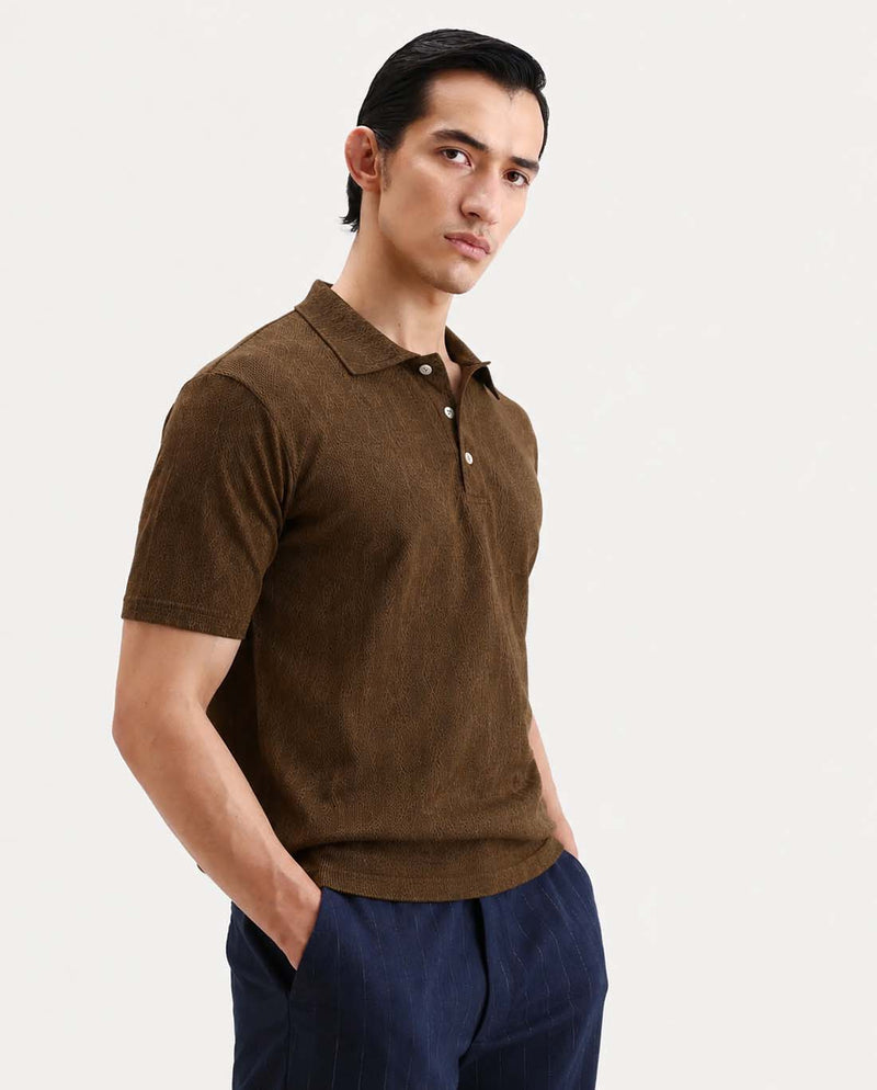 Men’s Premium Textured Regular Fit Polo T-Shirt