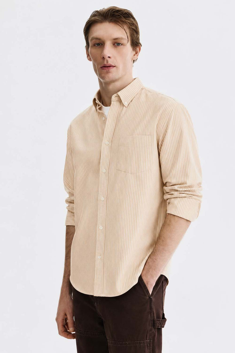 Men’s Premium Cotton Linen Striped Casual Shirt