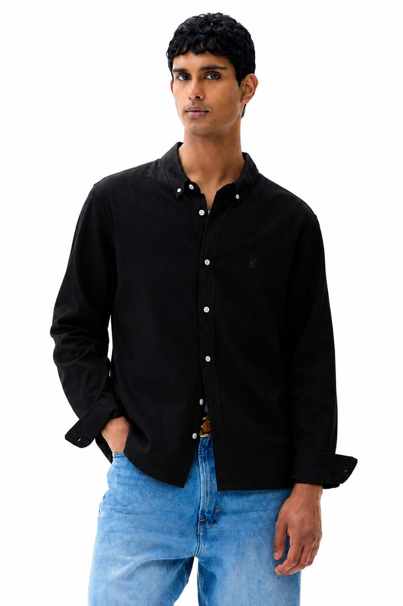 Men’s Premium Cotton Solid Casual Button-Down Shirt
