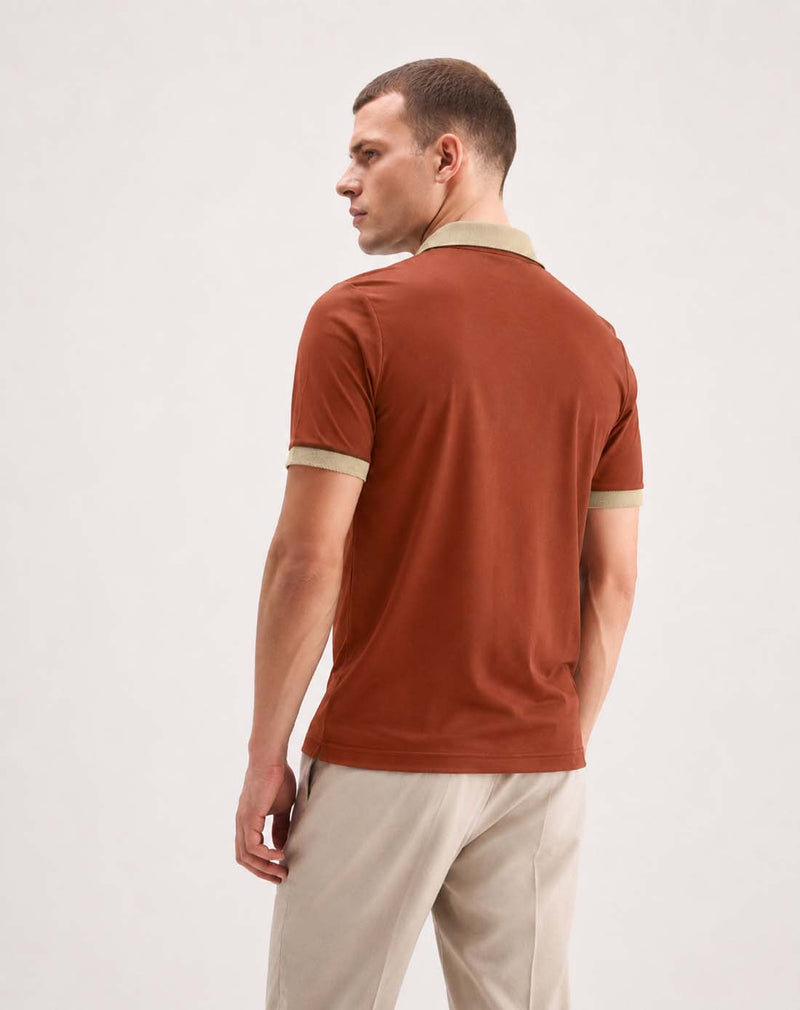 Men’s Premium Cotton Polo with Contrast Grey Collar T-shirt