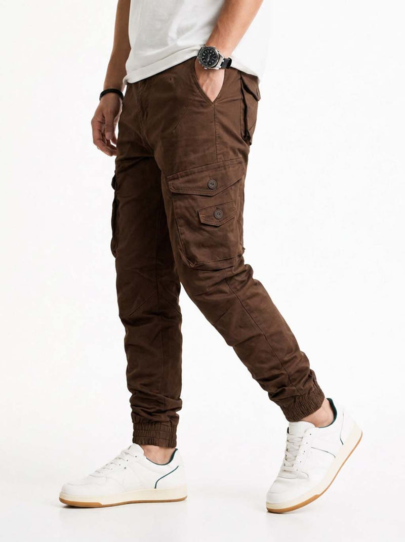 Men’s Modern Multi-Pocket Cargo Jogger Pants – Relaxed Fit