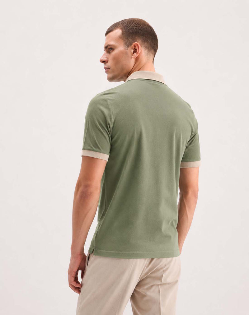 Men’s Premium Cotton Polo with Contrast Grey Collar T-shirt