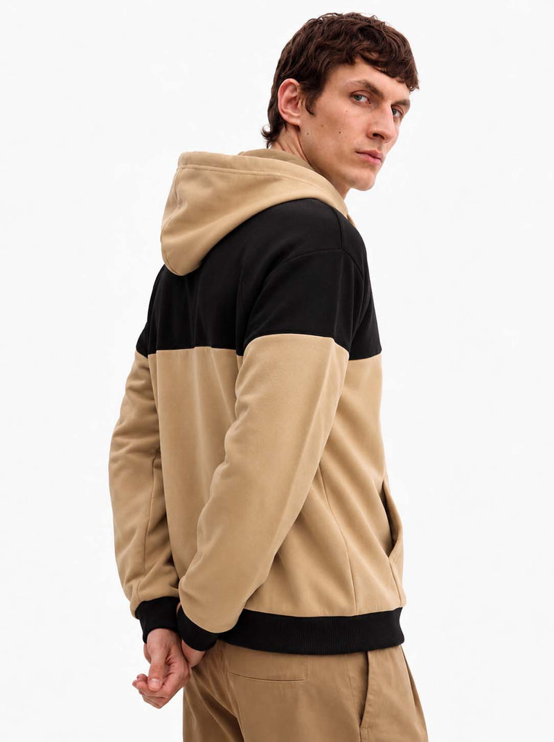 Men’s Premium Color Block Casual Fleece Pullover Hoodie