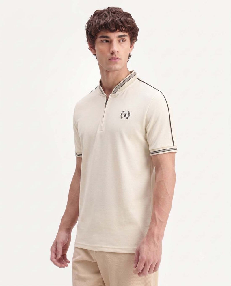 Men’s Premium Textured Cotton Polo Shirt with Contrast Trim