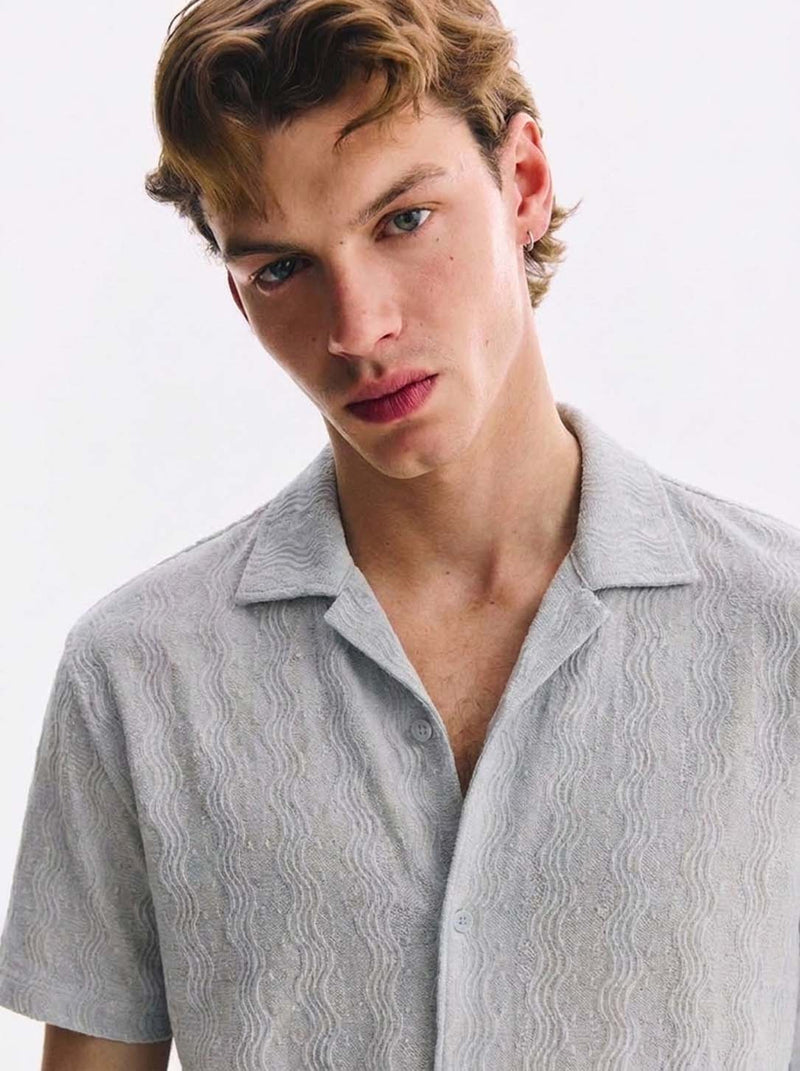 Men's Premium Textured Cuban Collar Shirt