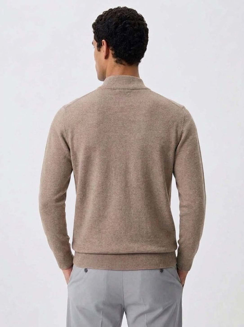 Men's Premium Half-Zip High Neck Knit T-shirt