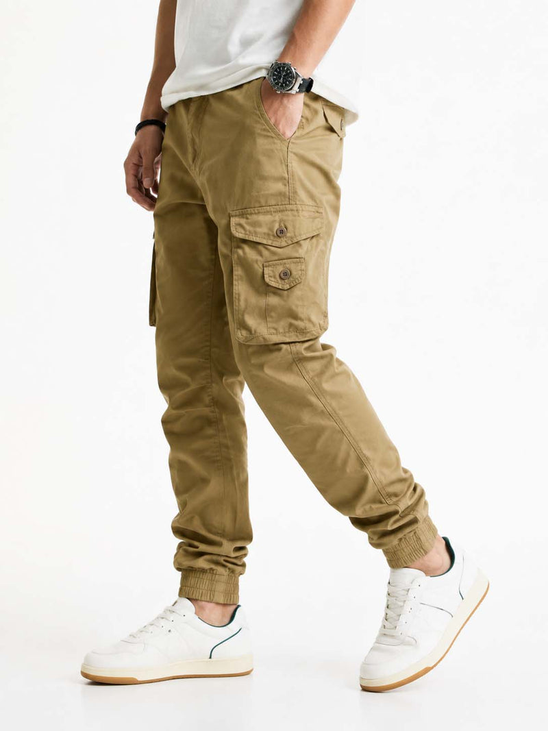 Men’s Modern Multi-Pocket Cargo Jogger Pants – Relaxed Fit