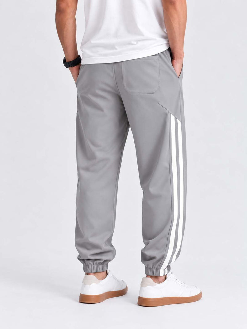 Men's Premium Double Side-Striped Cuffed Track pant