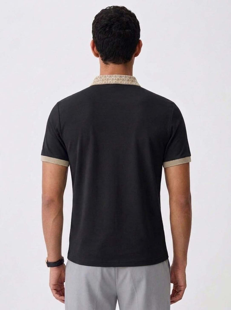 Men’s Premium Patterned Collar Polo T-Shirt