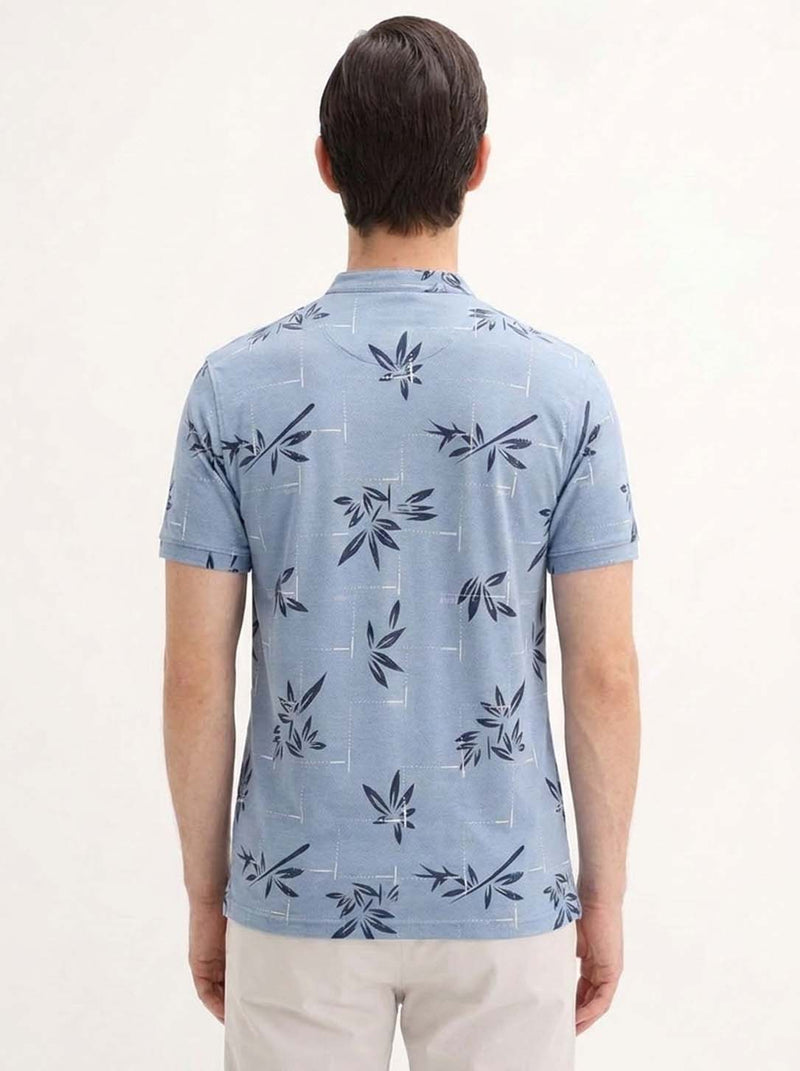 Men's Premium Printed Mandarin Collar Henley T-Shirt