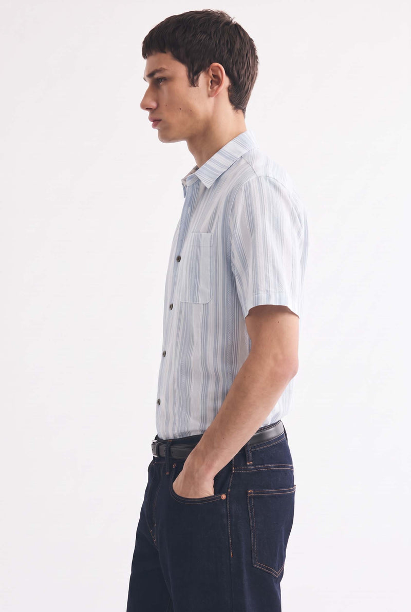 Men's Premium Striped Short-Sleeve Casual Shirt