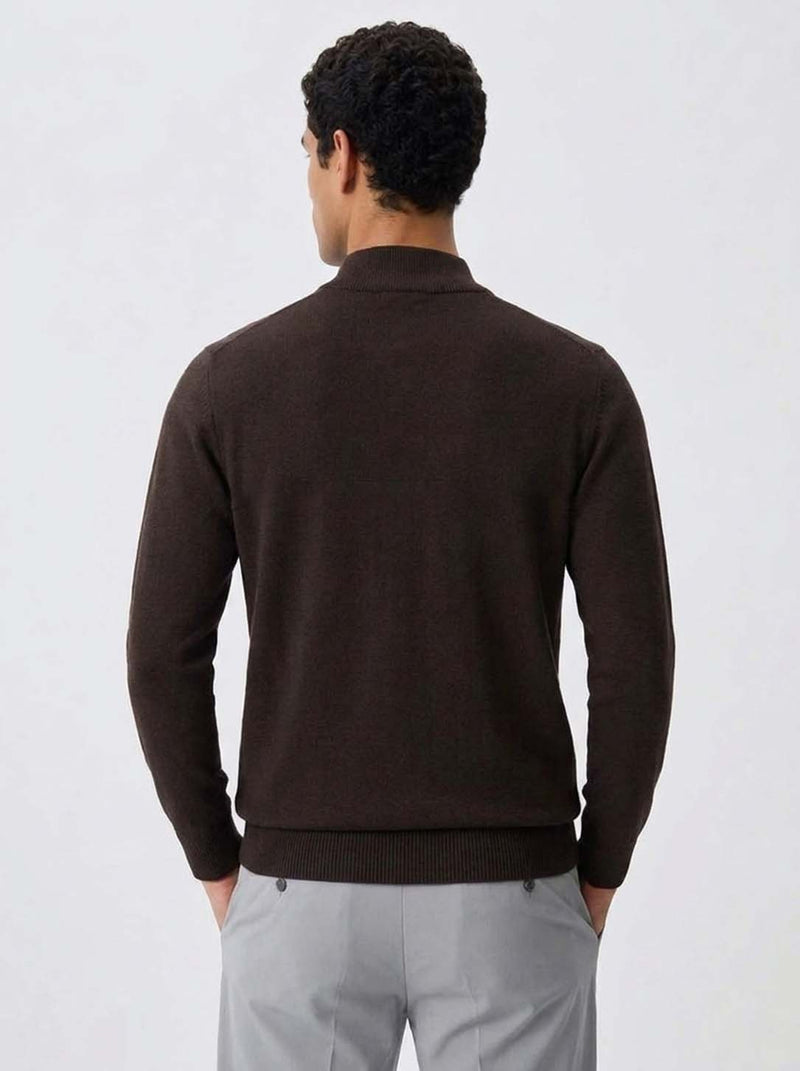 Men's Premium Half-Zip High Neck Knit T-shirt