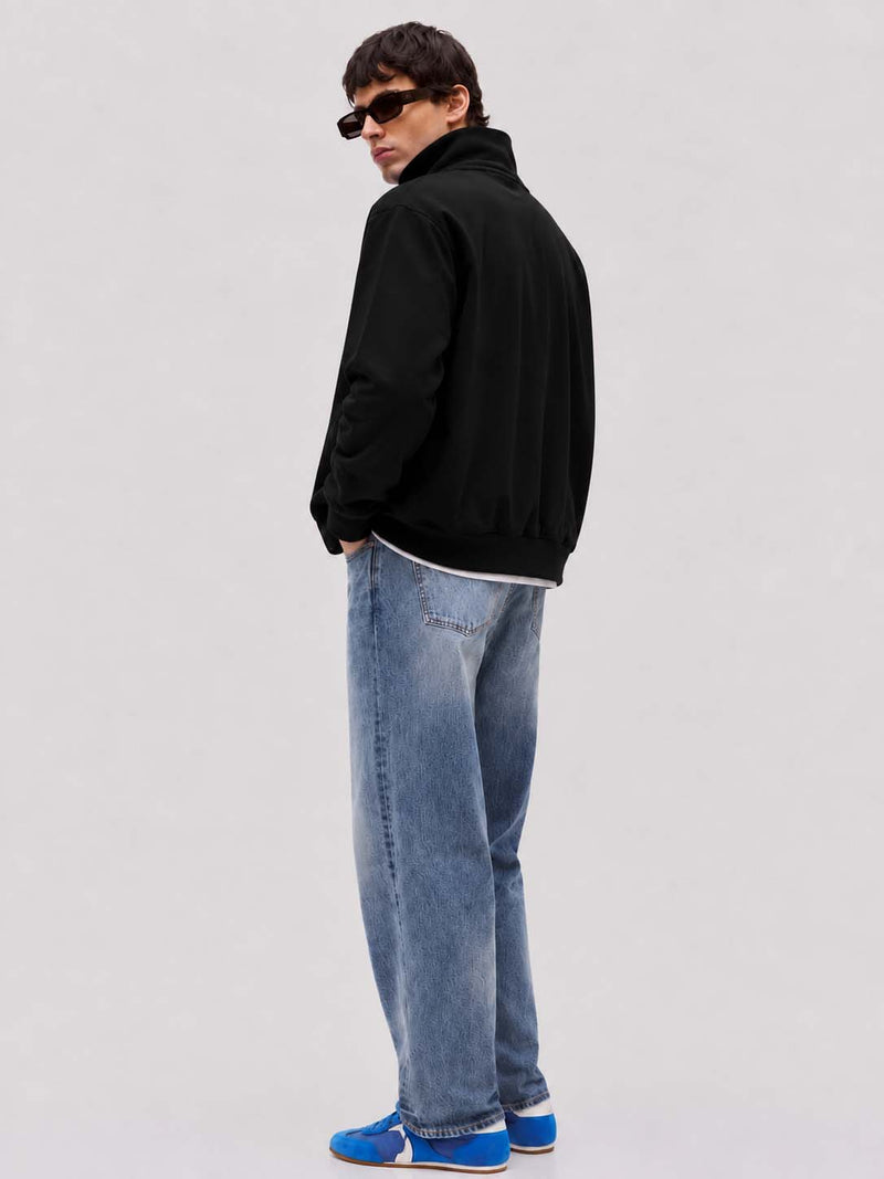 Men’s Premium Casual Full Sleeve Half-Zip Stand Collar Sweatshirt