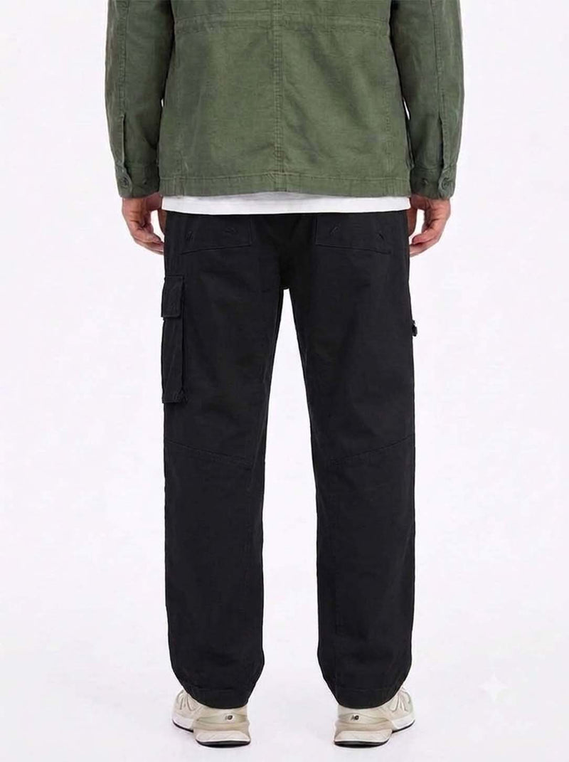 Men's Premium Relaxed Fit Casual Pants with Flap Pockets Cargo