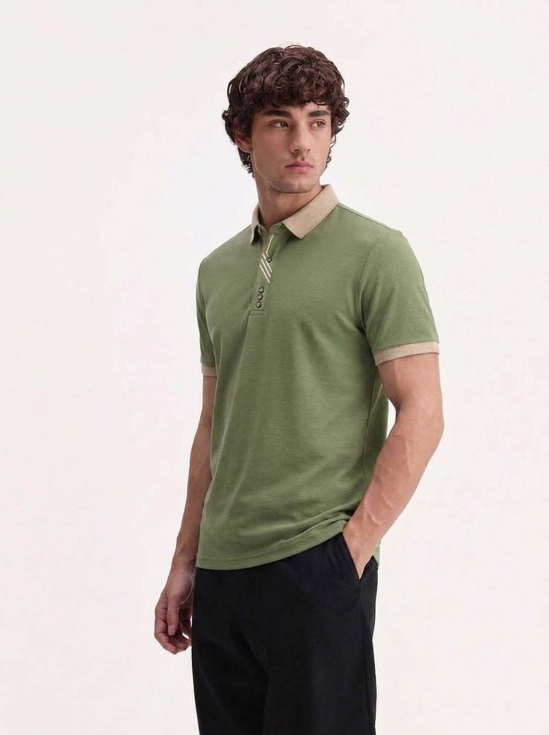 Men’s Premium Contrast Collar Polo T-Shirt