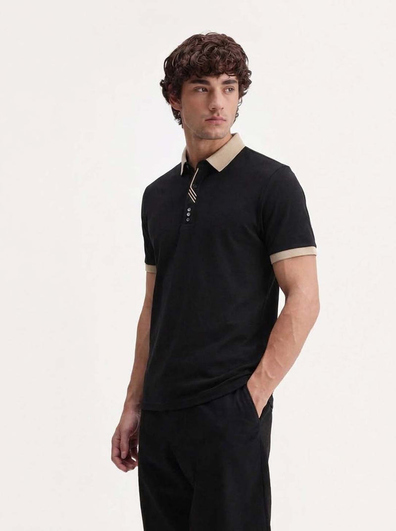 Men’s Premium Contrast Collar Polo T-Shirt