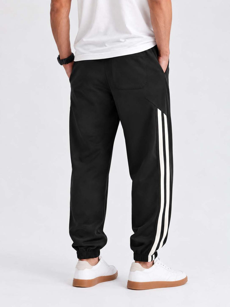 Men's Premium Double Side-Striped Cuffed Track pant