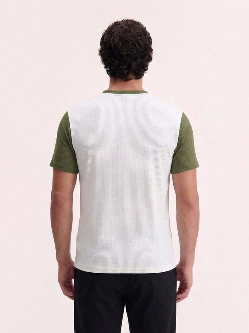 Men's Premium Ribbed Henley Neck Raglan T-Shirt