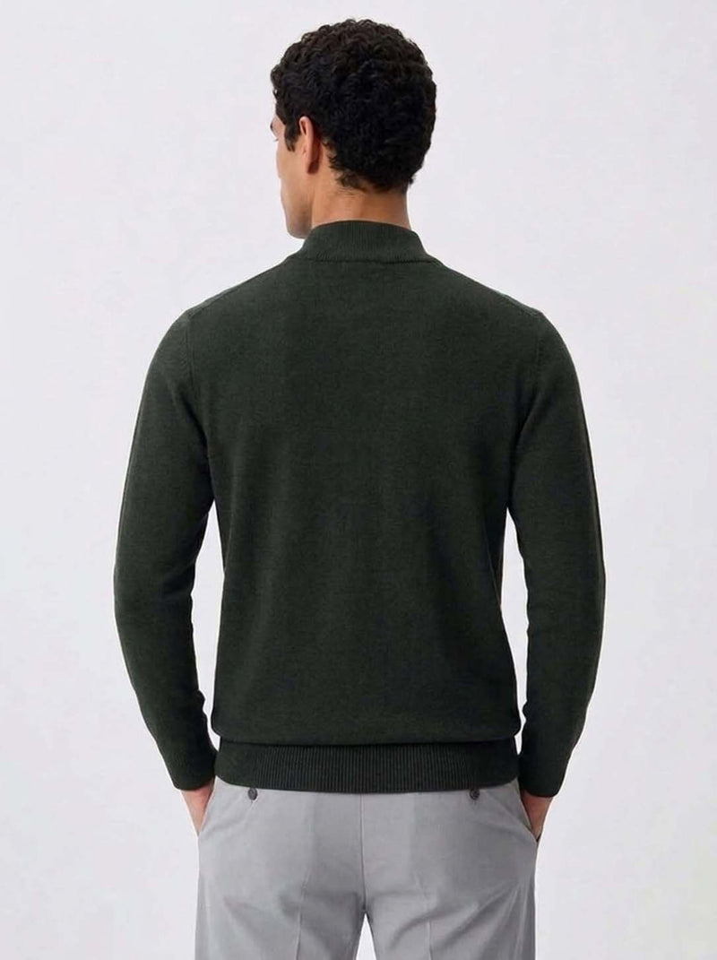 Men's Premium Half-Zip High Neck Knit T-shirt