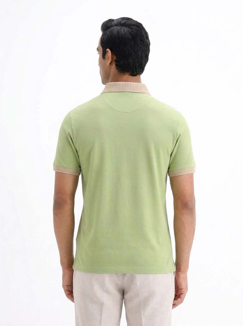 Men’s Premium Regular Contrast-Collar Polo T-Shirt