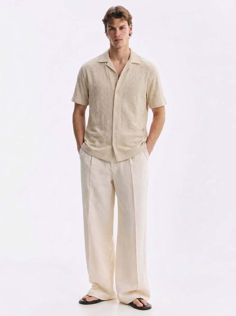 Men's Premium Textured Cuban Collar Shirt