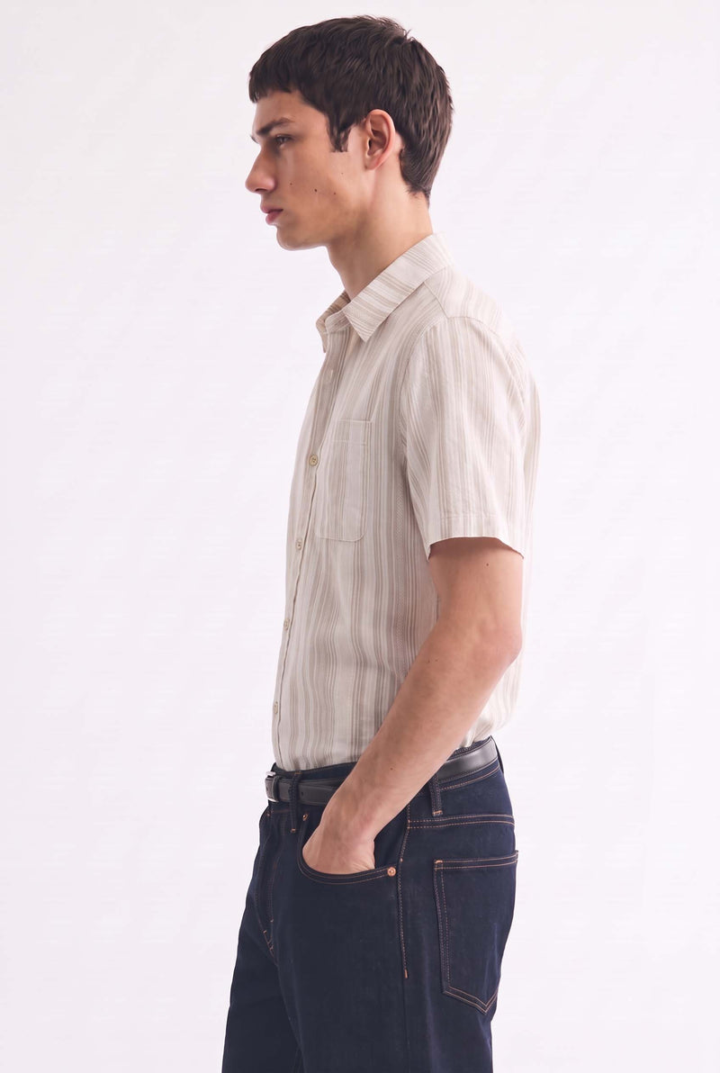 Men's Premium Striped Short-Sleeve Casual Shirt