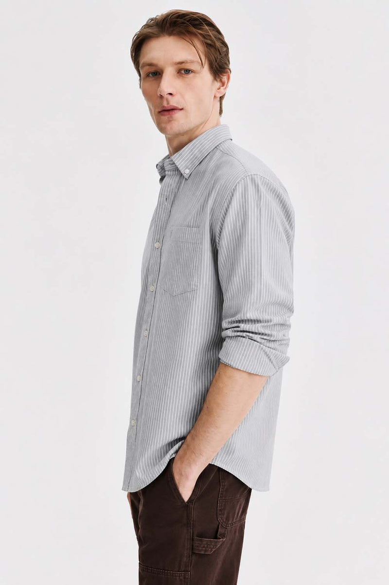 Men’s Premium Cotton Linen Striped Casual Shirt