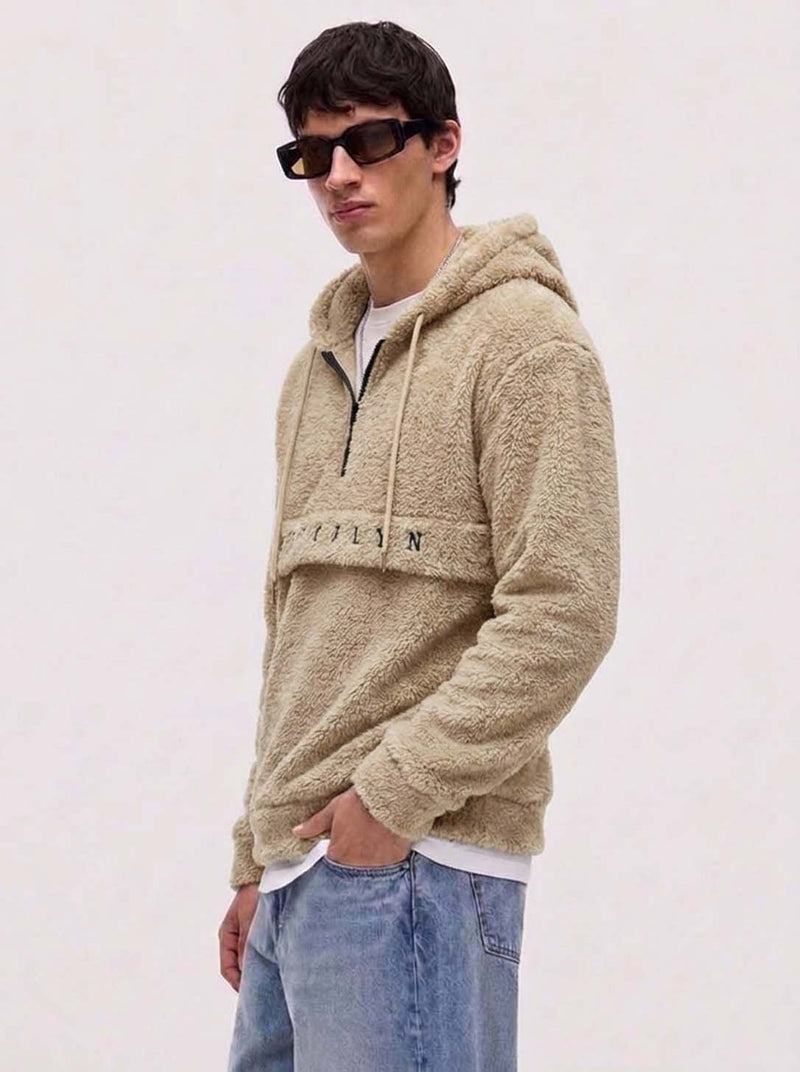 Men’s Premium Casual Full Sleeve Fleece Hooded Half-Zip Pullover Hoodie