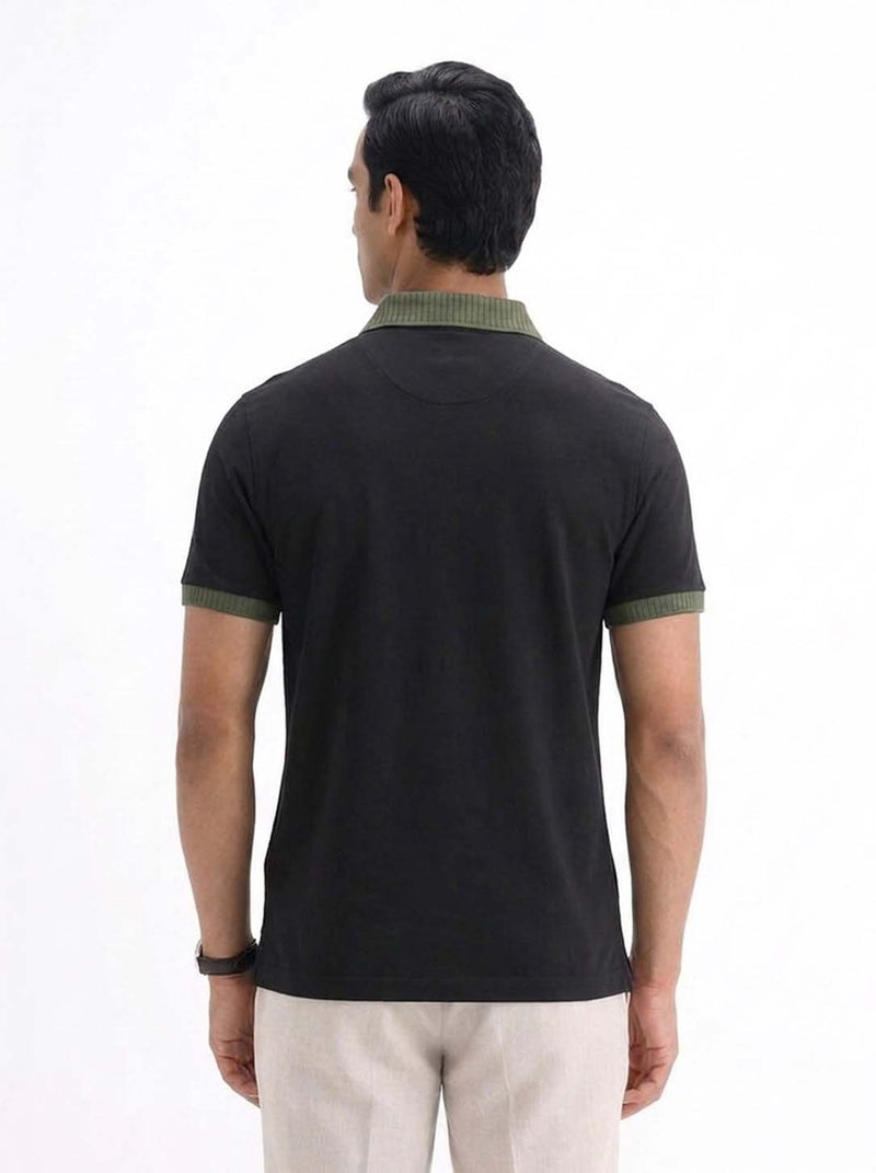 Men’s Premium Regular Contrast-Collar Polo T-Shirt