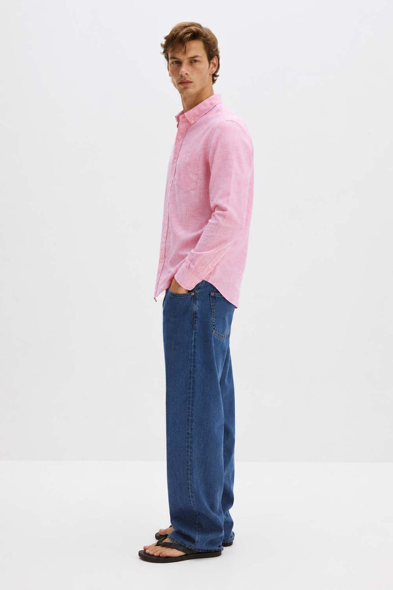 Men's Premium Cotton Linen Solid Casual Shirt