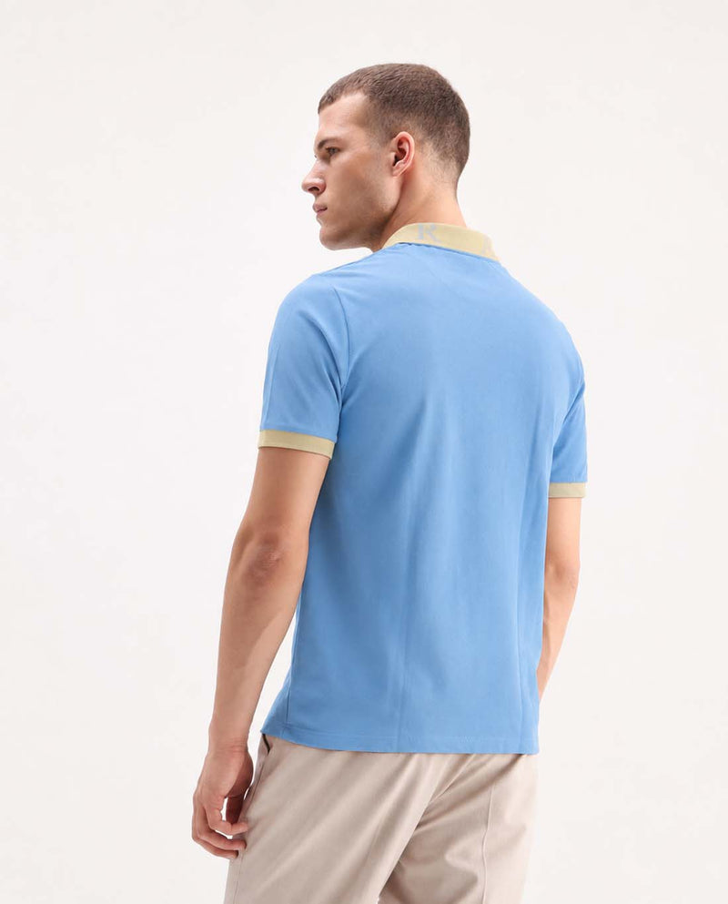 Men’s Premium Cotton Polo with Contrast Grey Collar T-shirt