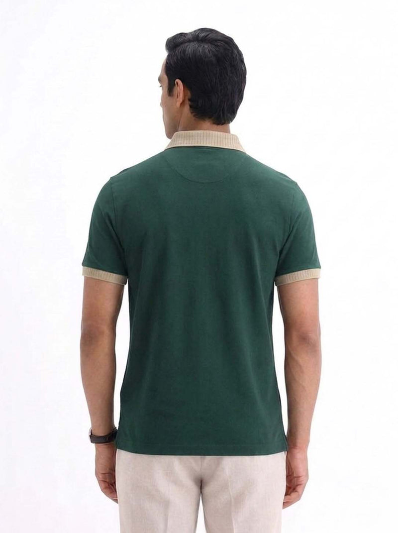 Men’s Premium Regular Contrast-Collar Polo T-Shirt