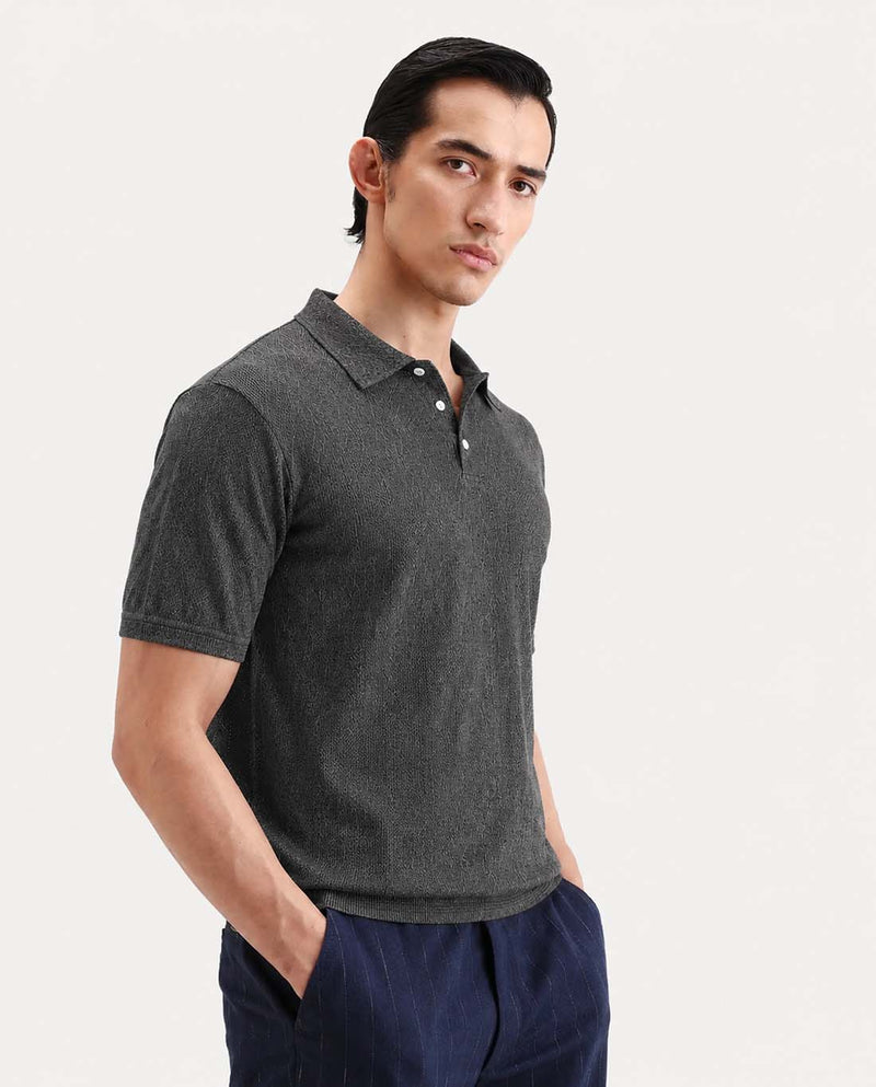 Men’s Premium Textured Regular Fit Polo T-Shirt