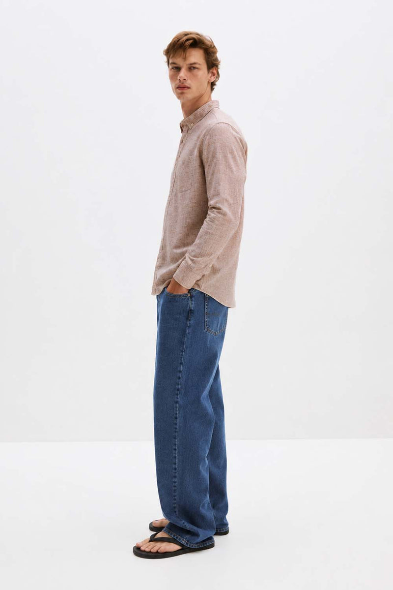 Men's Premium Cotton Linen Solid Casual Shirt